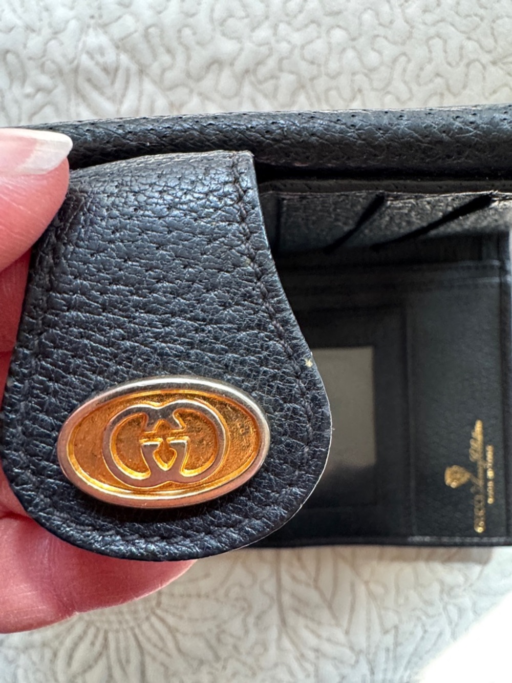 Gucci Blue and Red Monogram Continental Wallet with Gold Accent - Picture 7 of 10